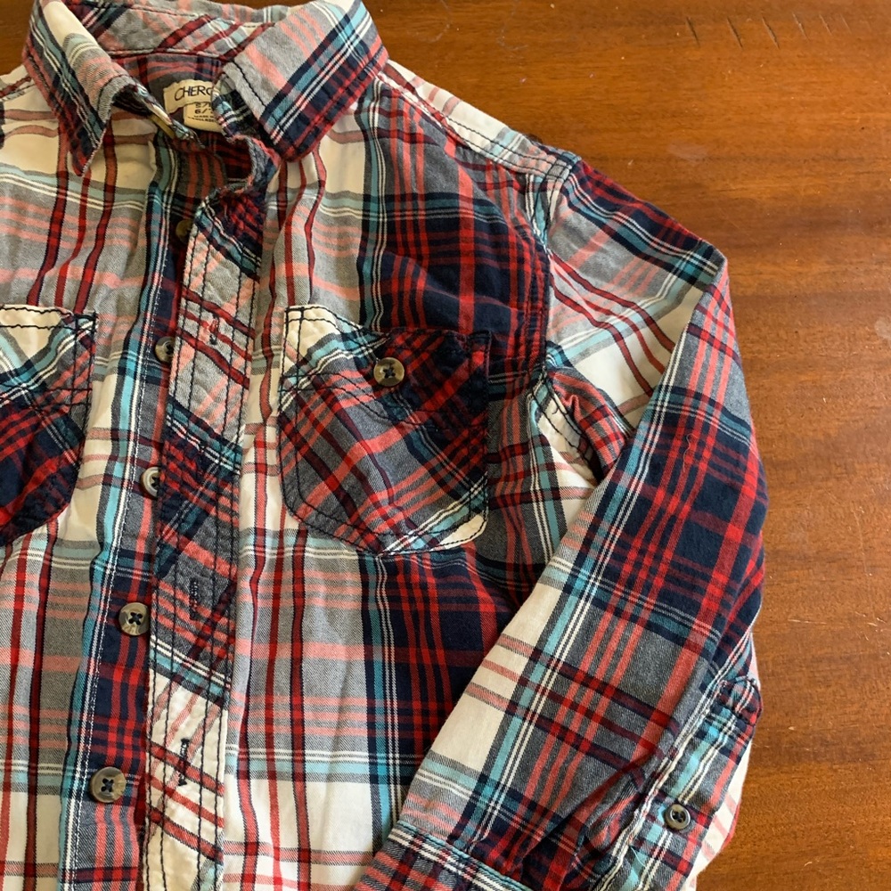 Red plaid button up